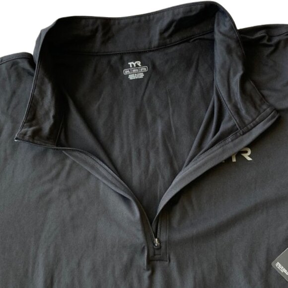 TYR SLS Quarter Zip Long Sleeve Shirt Athletic Fit Men's 2XL Black NWT - Picture 6 of 7